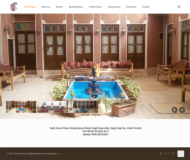 طراحی سایت هتل٬ طراحی سایت هتل ترمه٬ طراحی سایت یزد